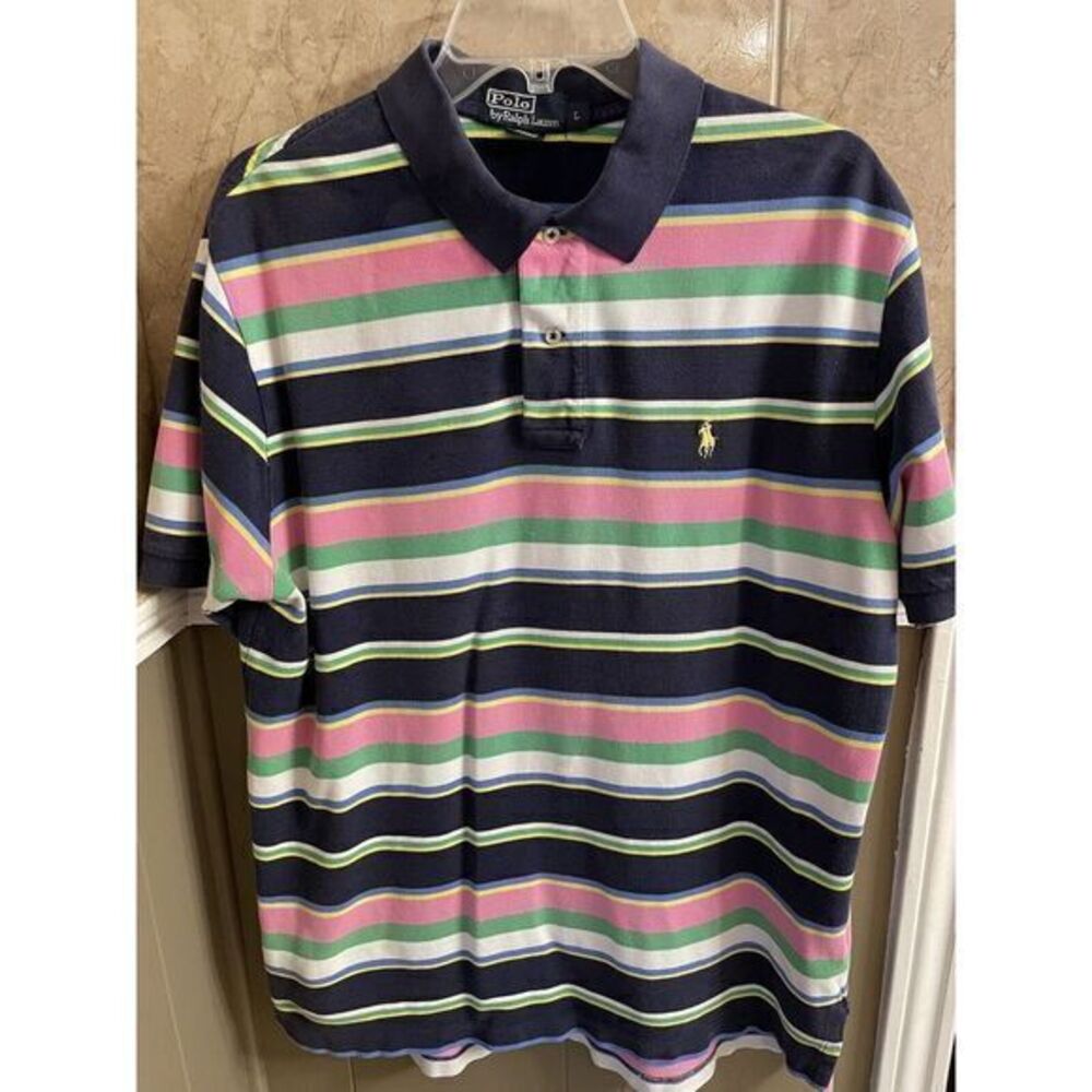 Striped‎ Polo By Ralph Lauren Men's Size L (B14)